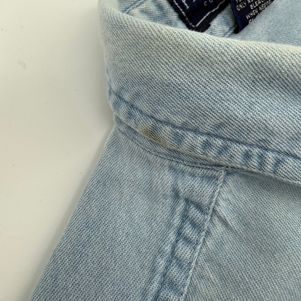 Harbour Bay Coca Cola Denim Chambray Button Up Shirt Men's M Embroidered Logo - Picture 7 of 8